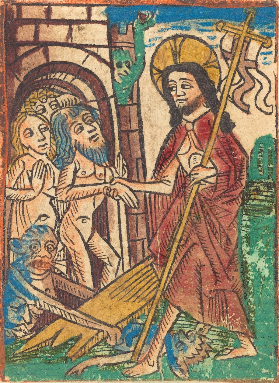 堕入地狱，约1490年。 作者 不明