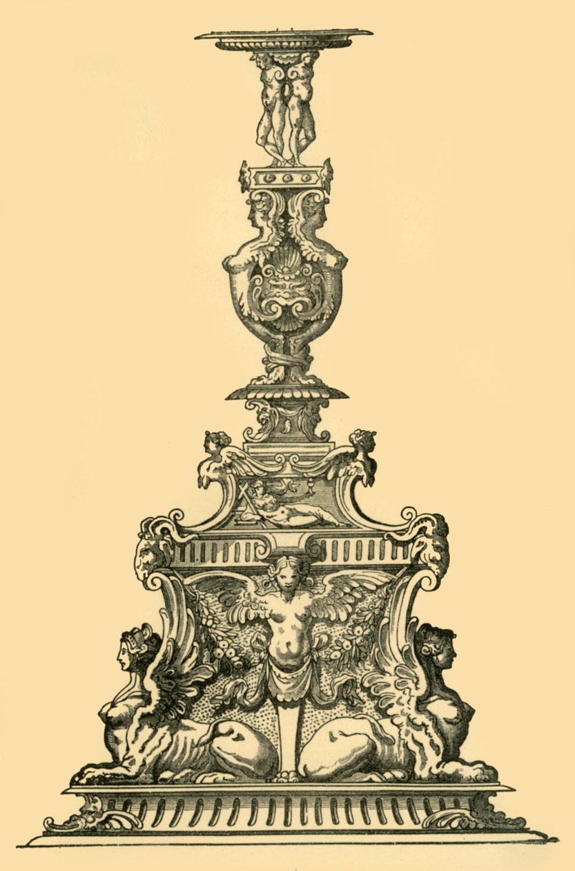 大烛台设计，16世纪，1881年。 作者 不明