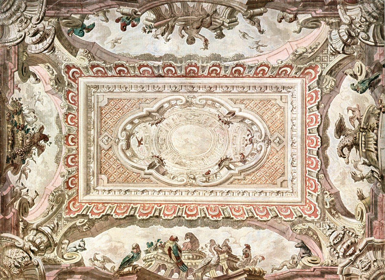 荷兰，1928年，为天花板绘画设计。 作者 不明