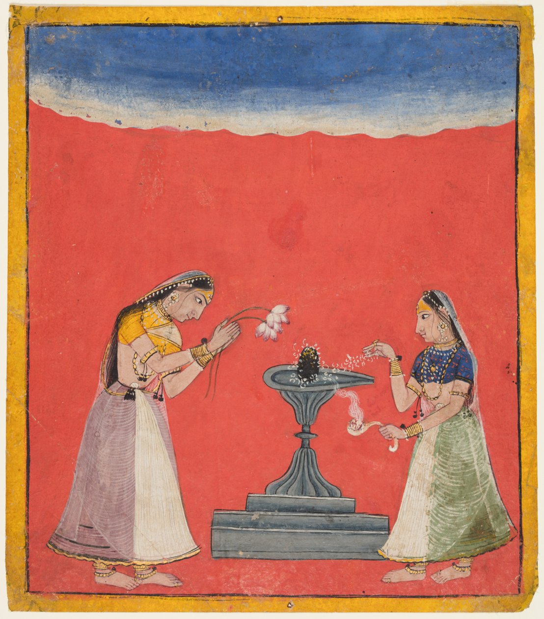 Hindola的Devangandhari Ragini，c。 1700。 作者 不明