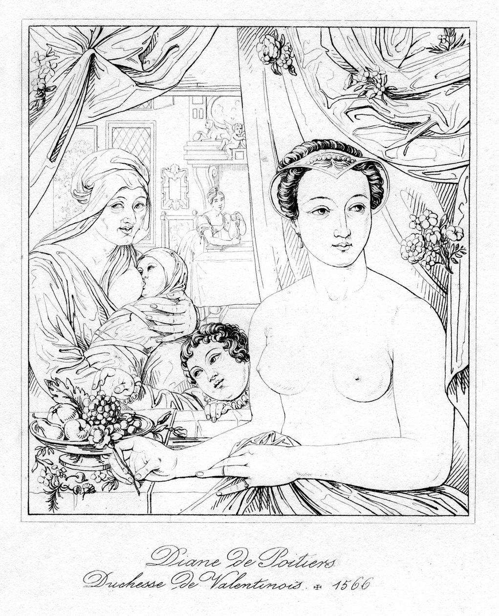 黛安·德·普瓦捷（Diane de Poitiers），法国弗朗西斯一世和亨利二世宫廷的贵族 作者 不明
