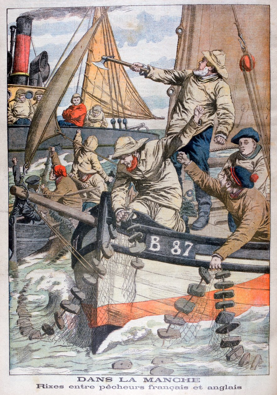 1904年，英吉利海峡的法国和英国渔民之间发生争议 作者 不明