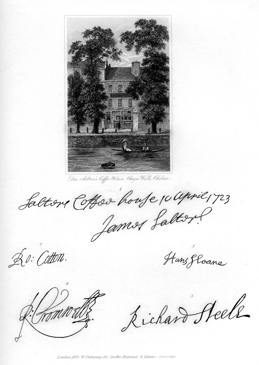 唐·萨特罗斯（Don Salteros）咖啡馆，切尔西，凯恩·沃克（Cheyne Walk），1723年-1840年 作者 不明