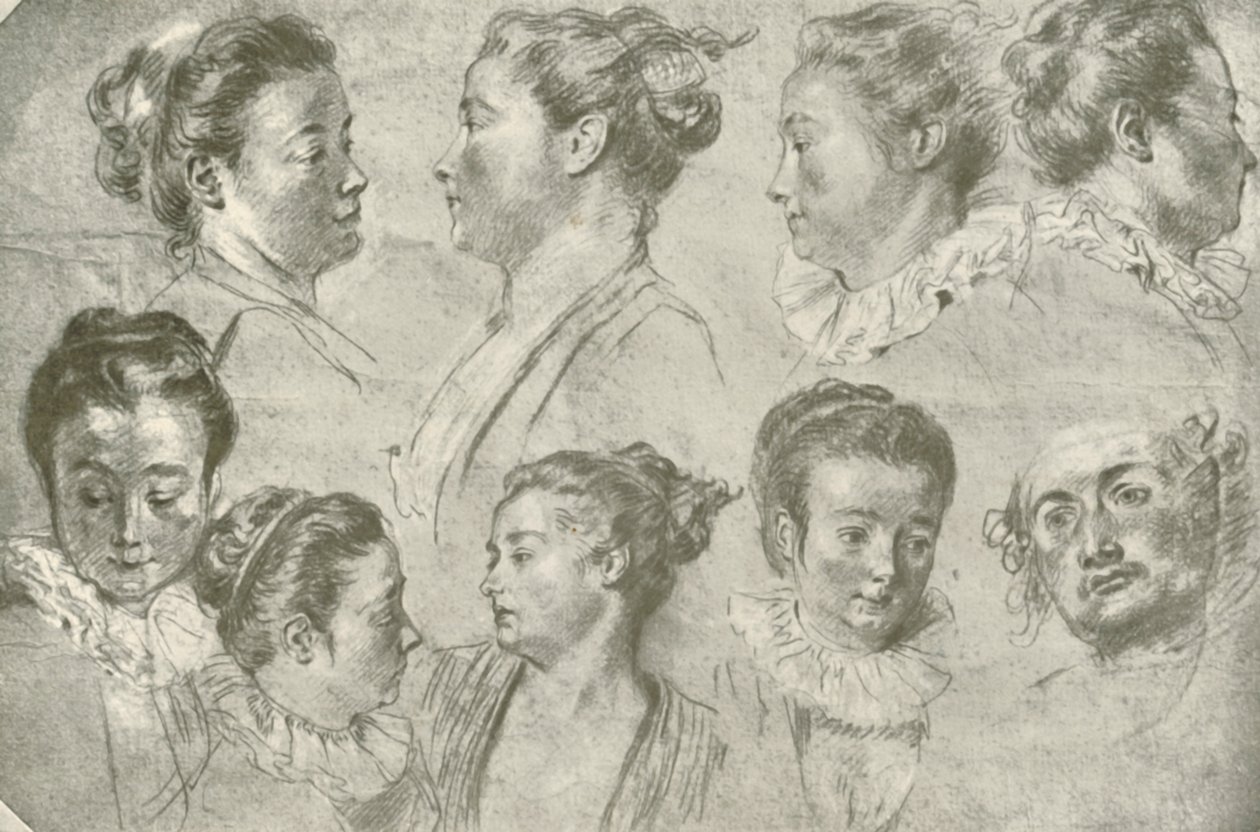 1908年，绘画成三个粉笔，18世纪初。 作者 不明