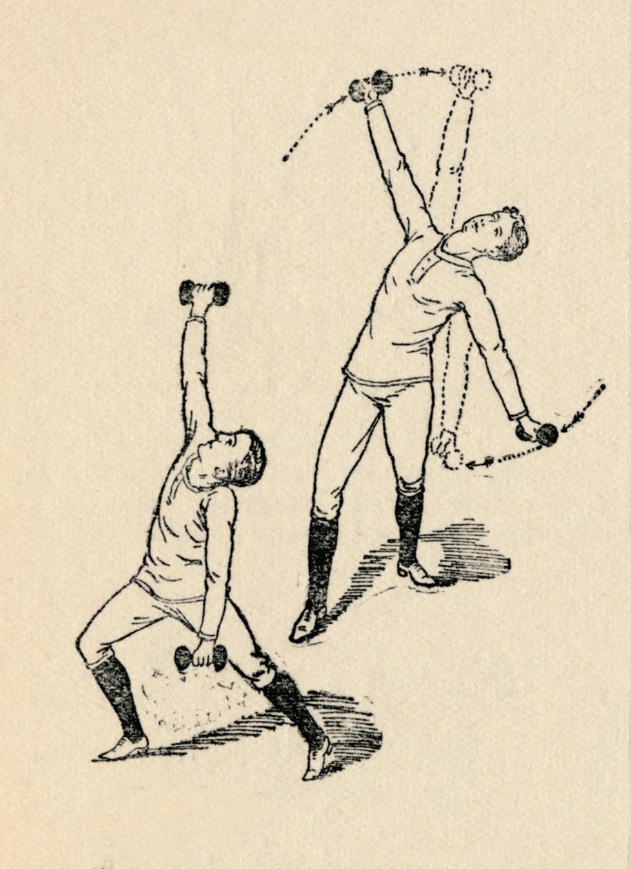 哑铃练习，1912年 作者 不明