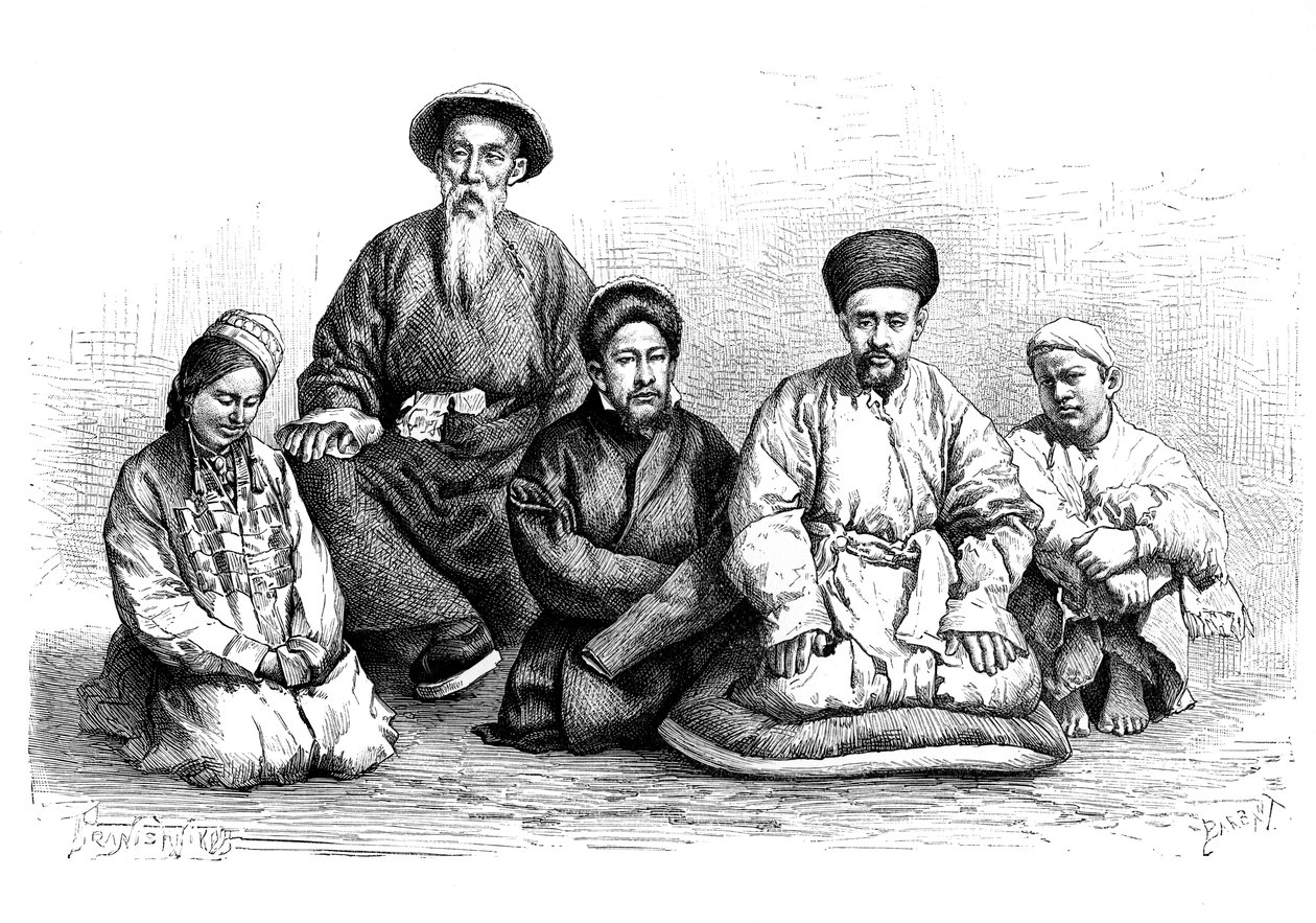 Dungans和Taranchis，类型和服饰，c1890 作者 不明