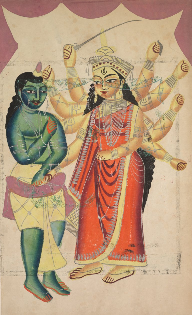 杜尔加（Durga），1800年代。 作者 不明