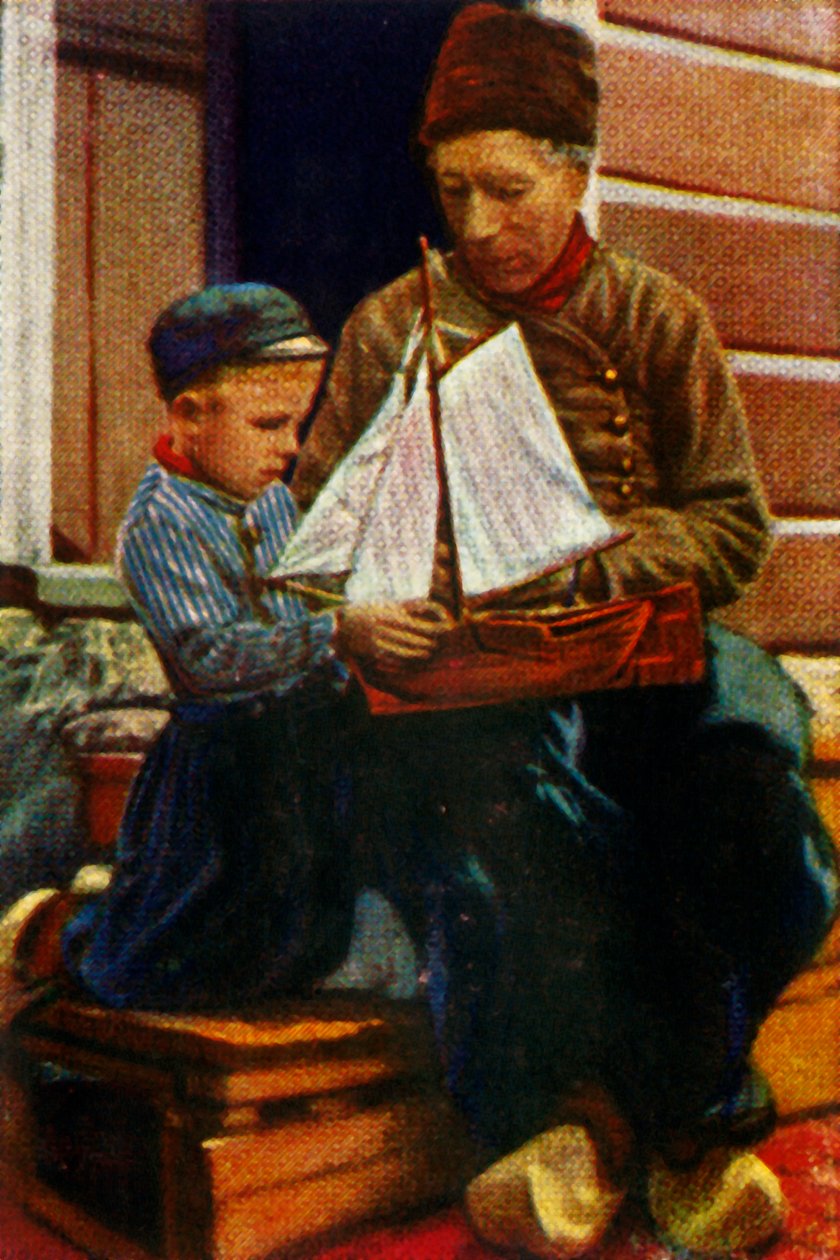荷兰父亲和儿子穿着传统服装，c1928年。 作者 不明