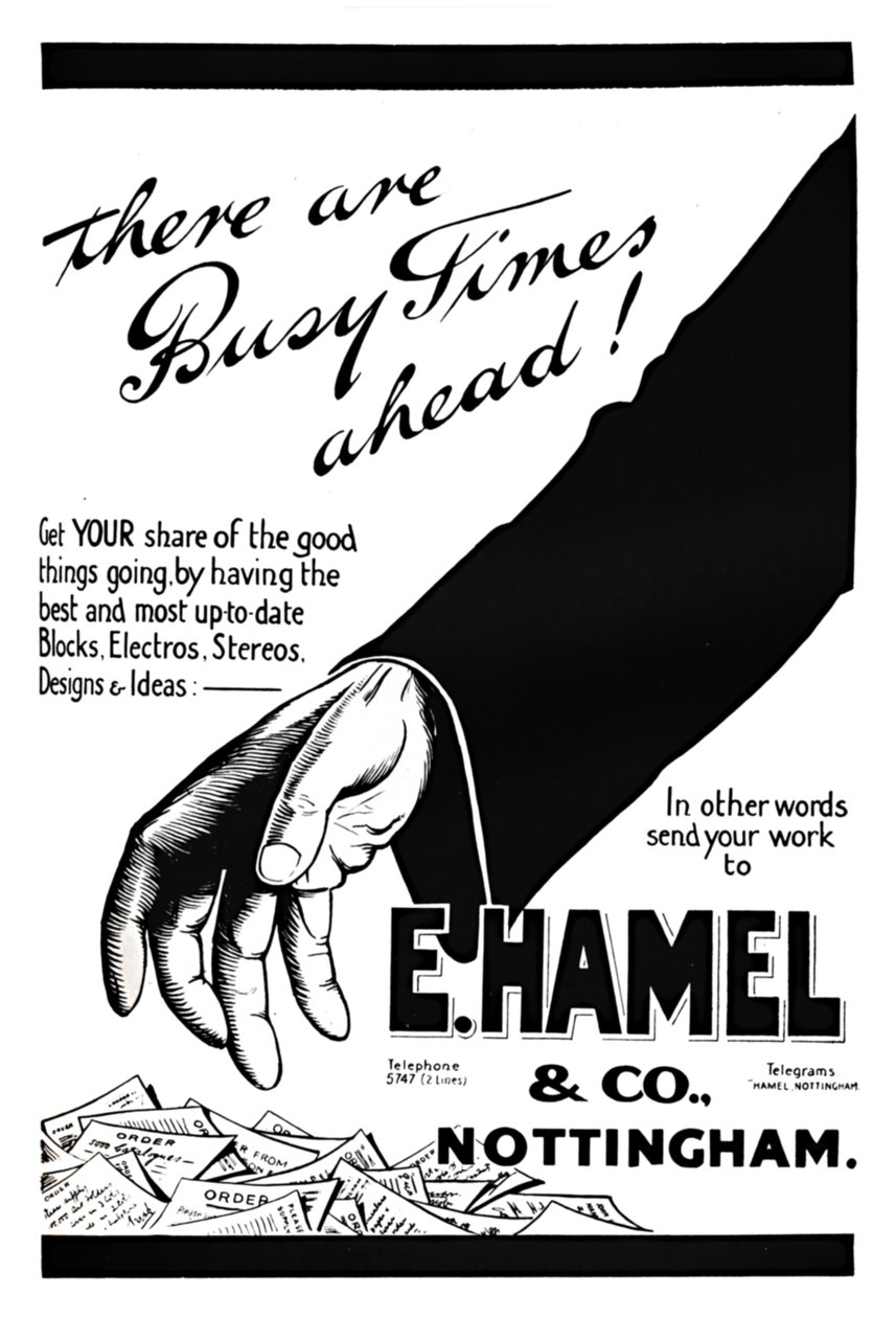 E. Hamel＆Co.广告-前方有繁忙的时期！，1919年 作者 不明