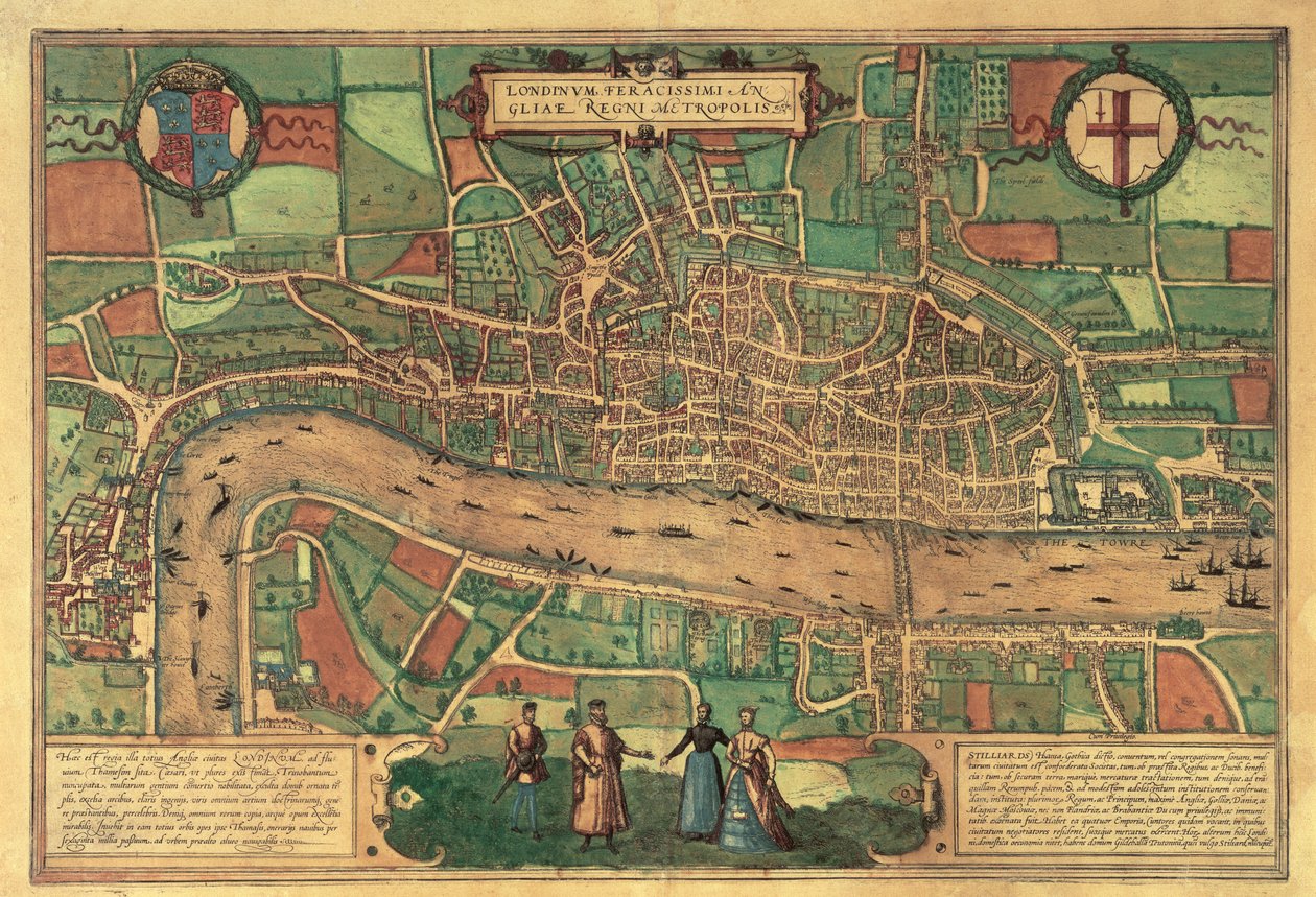最早的伦敦印刷地图，1574年 作者 不明