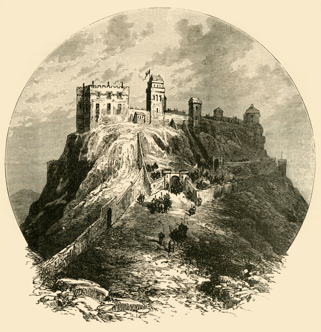 爱丁堡城堡，如1573年被围困之前，1890年。 作者 不明