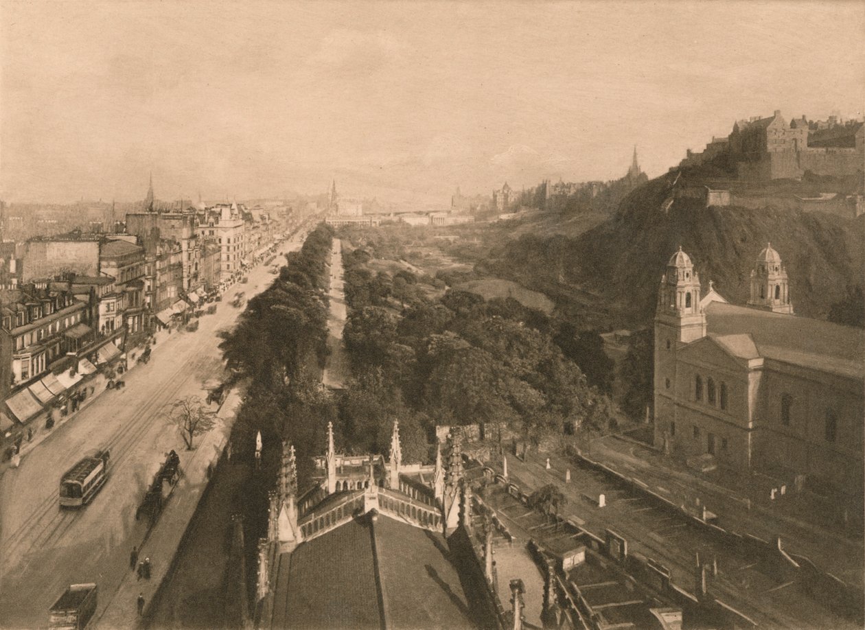 爱丁堡，从王子街西端眺望卡尔顿山，1902年 作者 不明