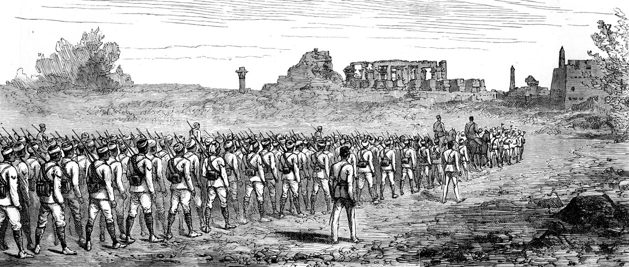 1889年在埃及卡纳克（Karnak）的埃及军队 作者 不明