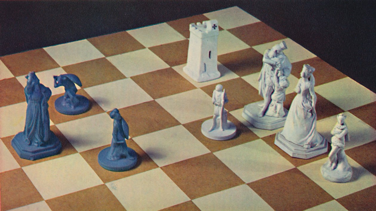 青铜White器中的18世纪西洋棋棋子，1948年 作者 不明