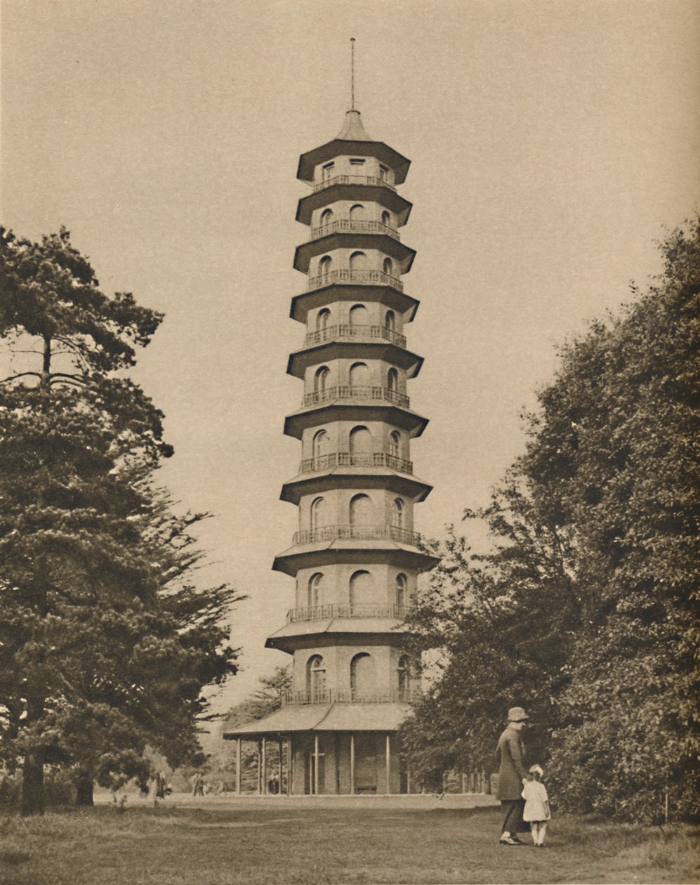 邱园的十八世纪宝塔，c1935年。 作者 不明