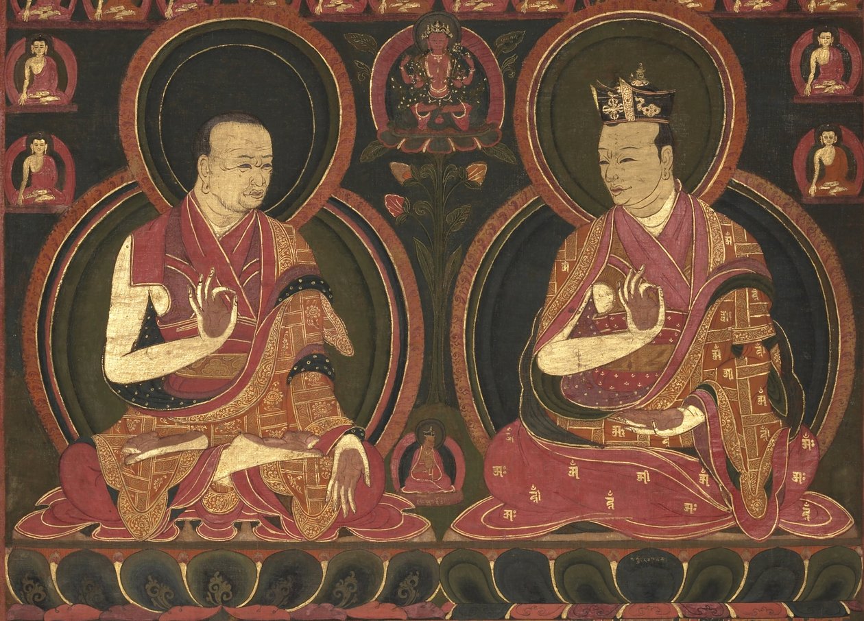 第八世map玛巴，米京·多杰（1507-1554）和他的老师第一桑耶·宁巴 作者 不明