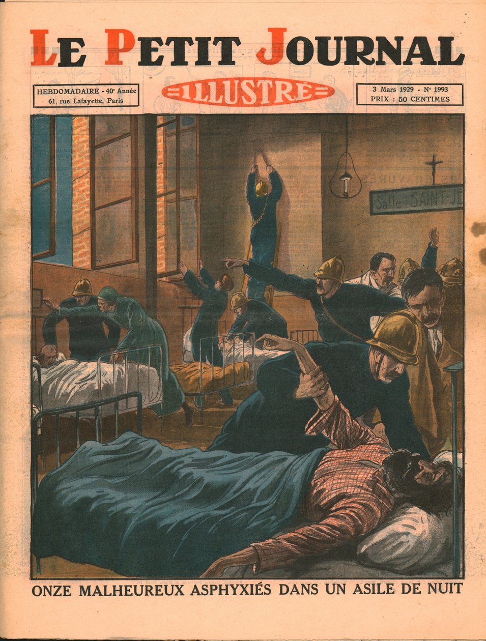1929年，有11名不幸的人在夜间庇护所内窒息。 作者 不明