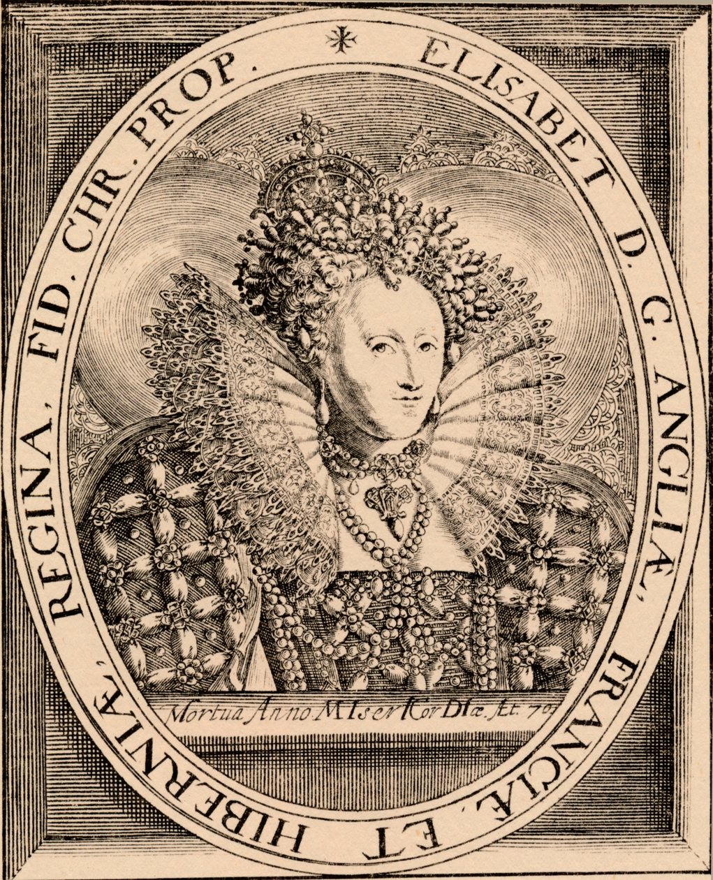 伊丽莎白一世（Elizabeth I）1533-1603，英格兰和爱尔兰女王，1889年 作者 不明