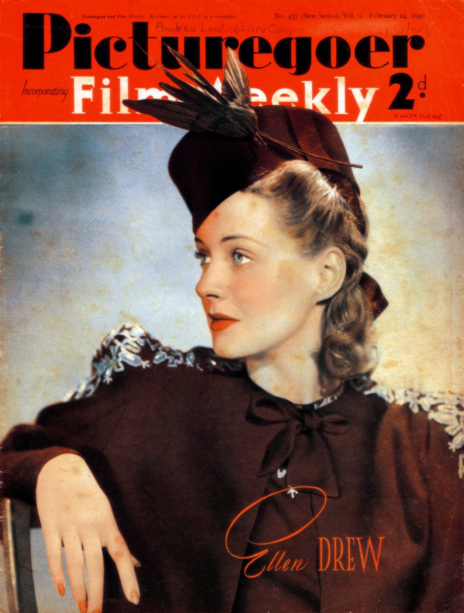 艾伦·德鲁（Ellen Drew），1915-2003年，美国女演员，1940年 作者 不明