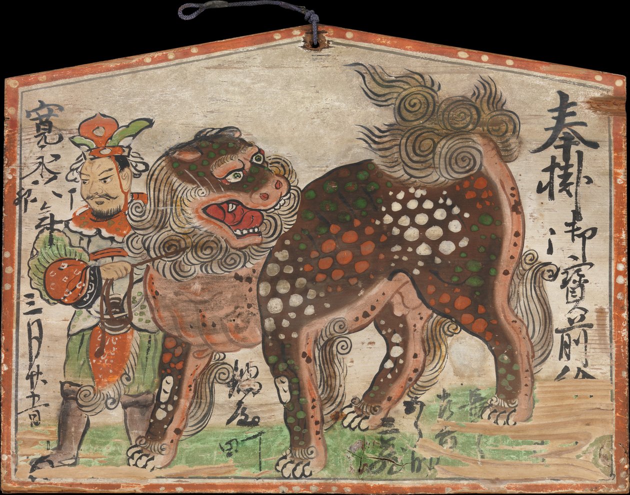 埃马的中国狮子领头的火炬画，由乌特诺绘制，日期为1627年。 作者 不明