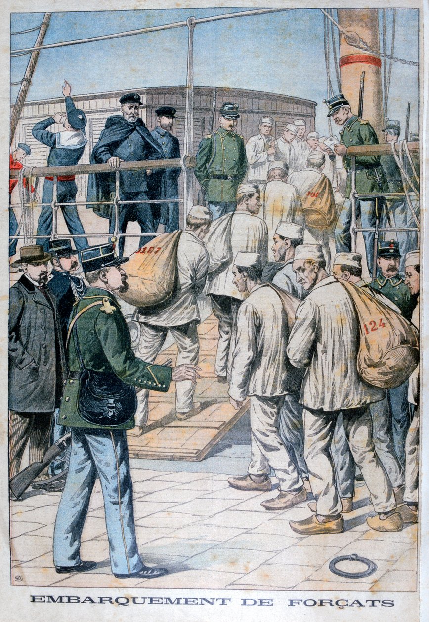 1904年为法属圭亚那上罪犯上船 作者 不明