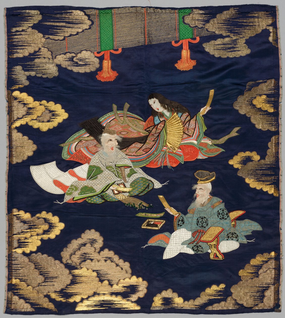 1800年代末至1900年代初刺绣的Fukusa。 作者 不明