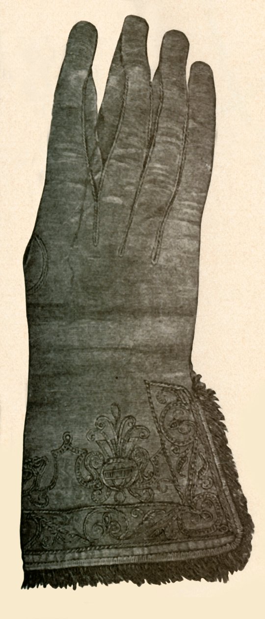 绣花手套，c17世纪，1937年。 作者 不明