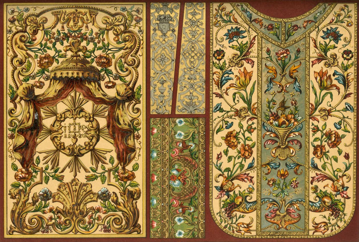刺绣，皮革挂毯，金匠作品，17、18、19世纪，1898年。 作者 不明