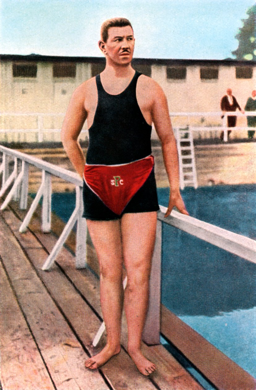 埃米尔·劳斯（Emil Rausch），Geman游泳者，奥运会，美国圣路易斯，1904年，1936年 作者 不明