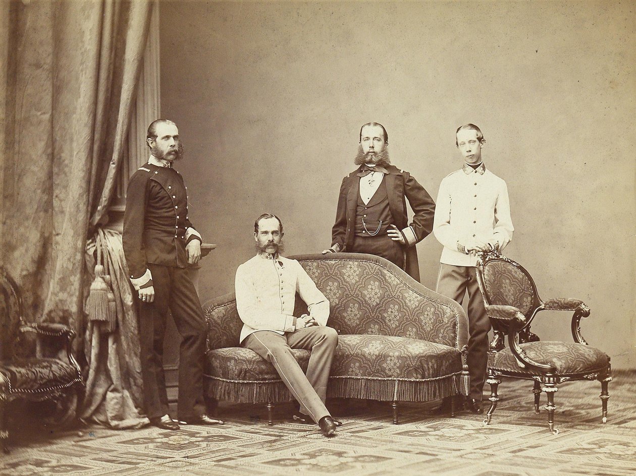 奥地利皇帝弗朗茨·约瑟夫一世和他的兄弟们，1864年。 作者 不明
