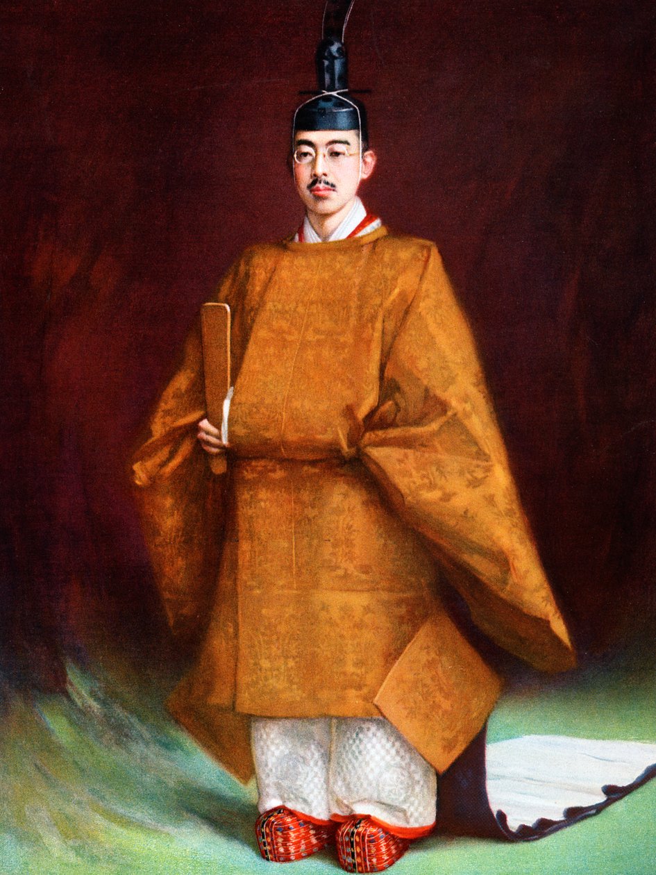 裕仁天皇穿着加冕礼的衣服，c1924-1926年 作者 不明