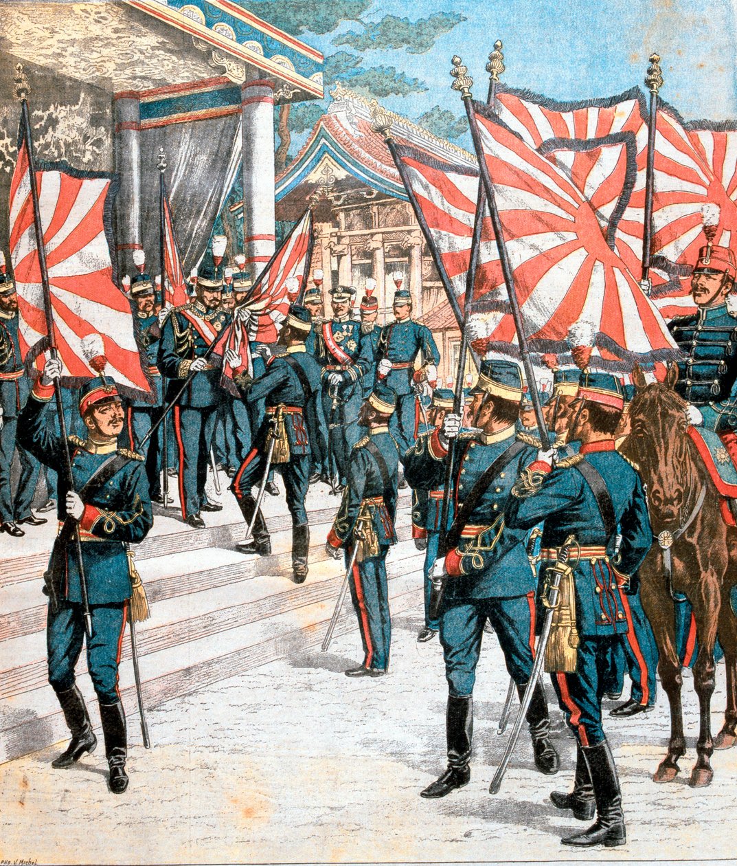 1904年，日本天皇为日本军团上色 作者 不明