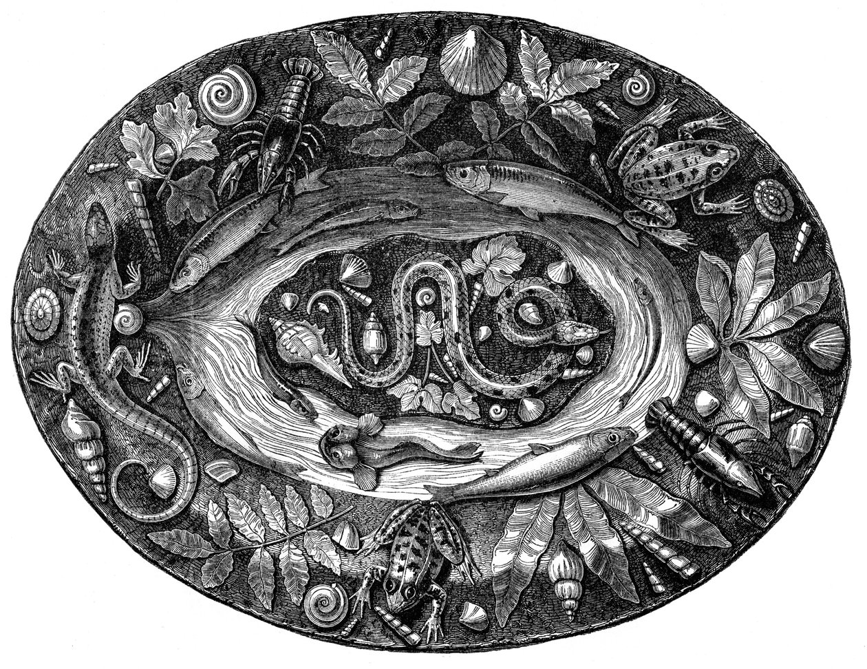 搪瓷盘，伯纳德·帕利斯（Bernard Palissy），16世纪，1870年 作者 不明