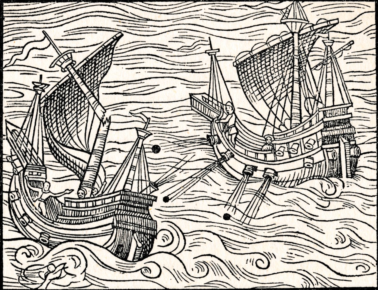 1555年，冰岛沿海两艘商船之间的交战 作者 不明