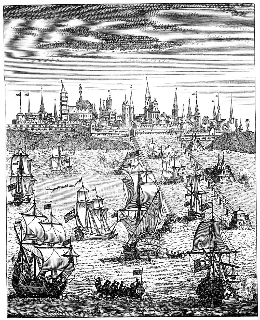 英国中队携部队占领敦刻尔克，1708年，1894年 作者 不明