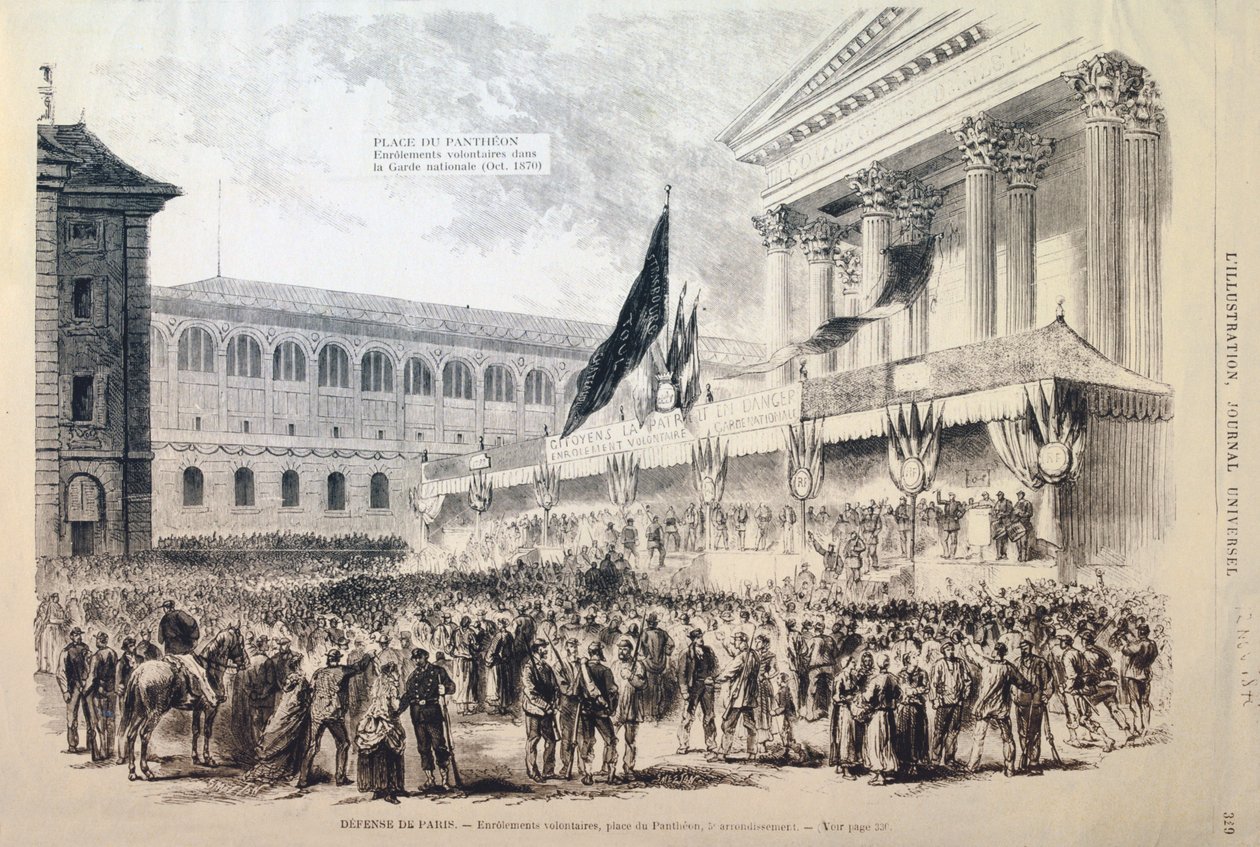 义务招募加入国民警卫队，巴黎万神殿广场，1870-1871年 作者 不明