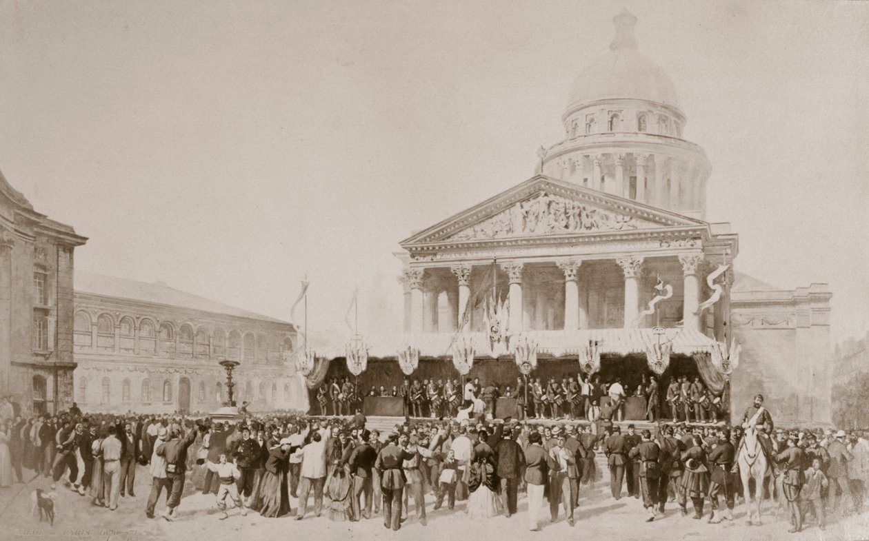 1870-1871年，巴黎万神殿广场上的国民警卫队招募志愿者 作者 不明