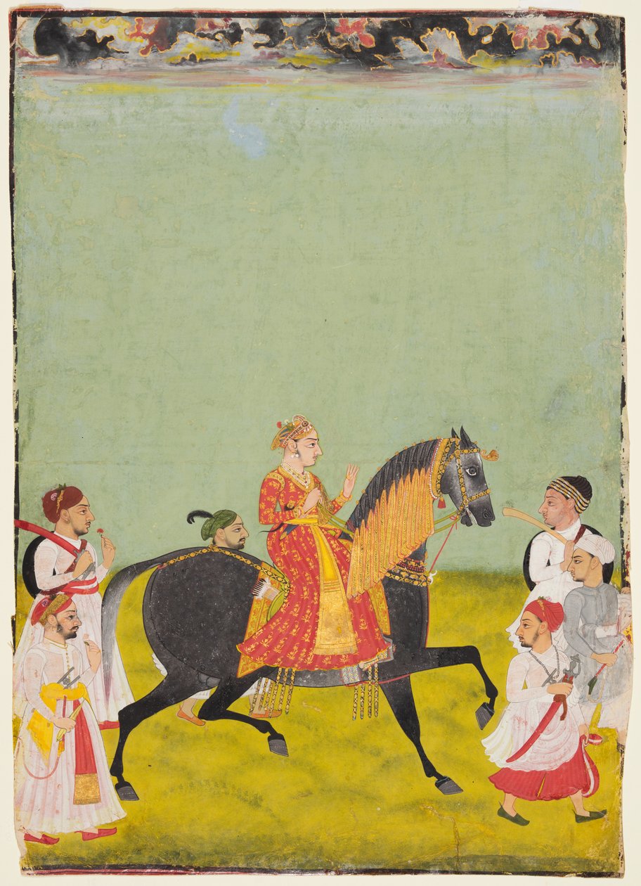 Pratap Singh的儿子Raj Singh II骑马。 1752-55，c。 1760。 作者 不明