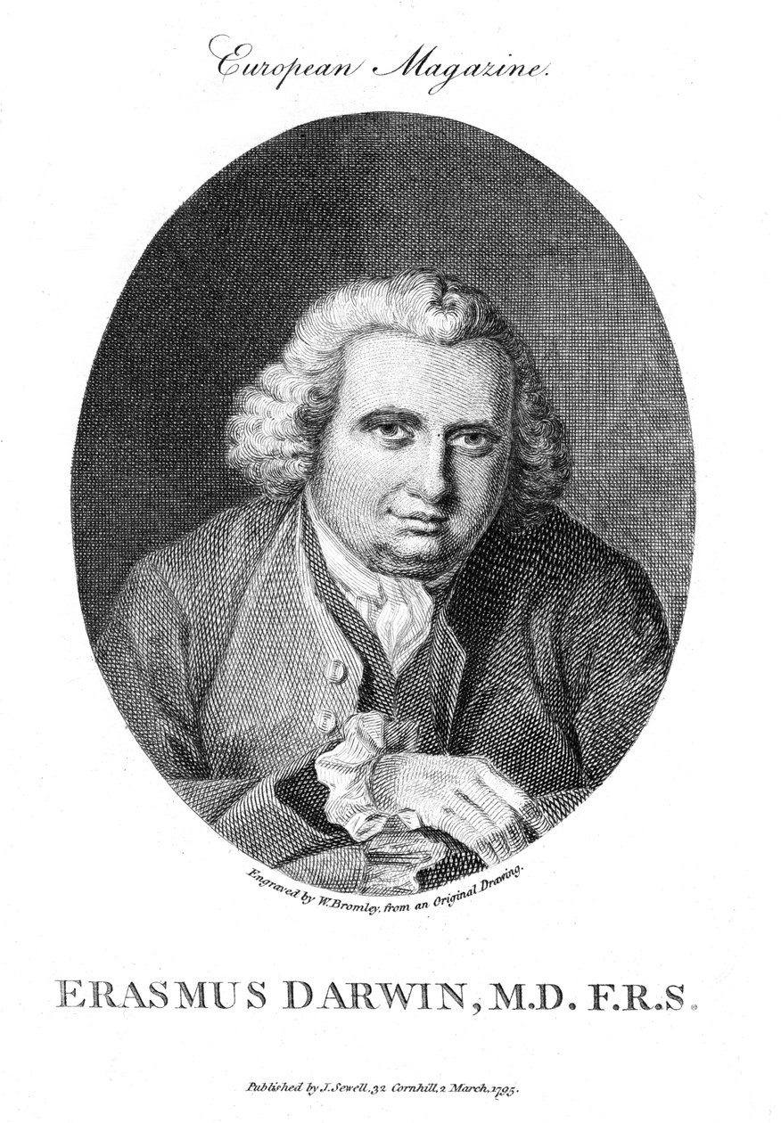Erasmus Darwin，英国医师和博物学家，1795年 作者 不明