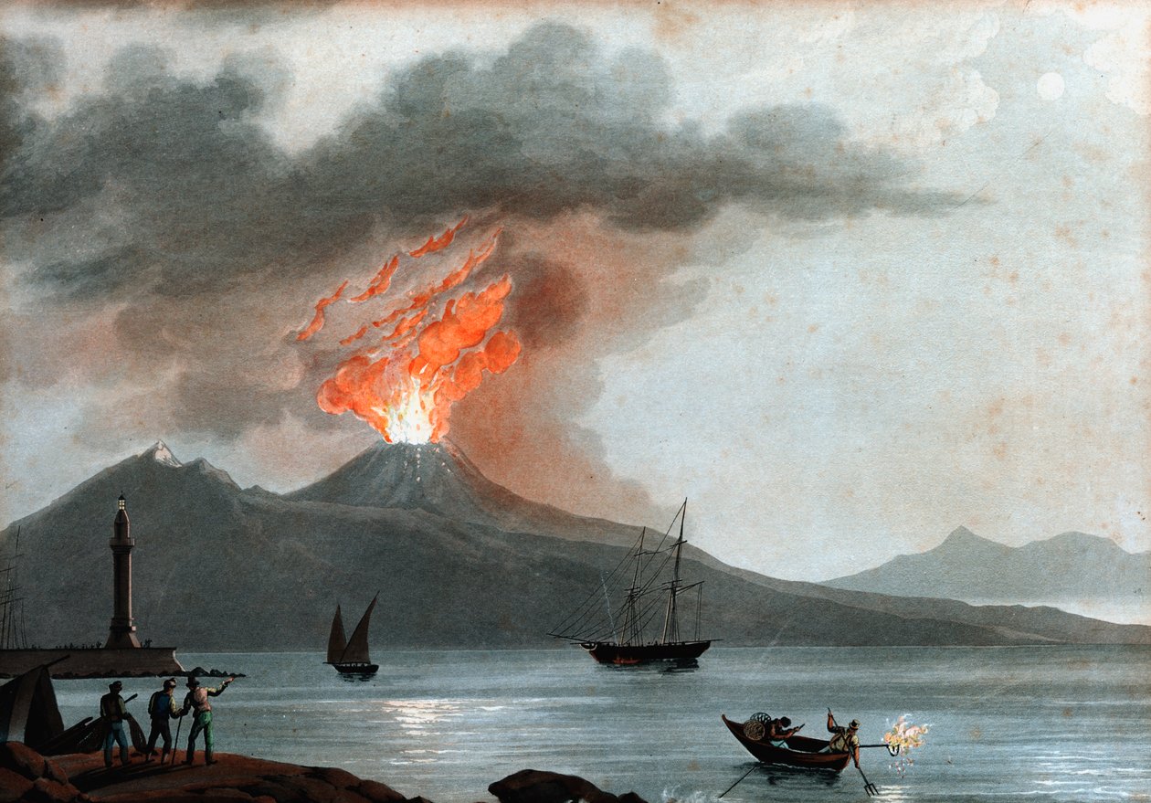 意大利维苏威火山爆发，c1815年 作者 不明