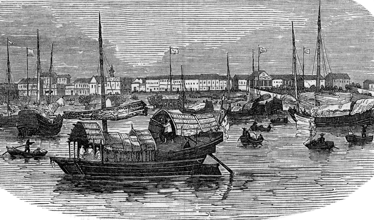 中国广州广州的欧洲工厂，建于1875年 作者 不明