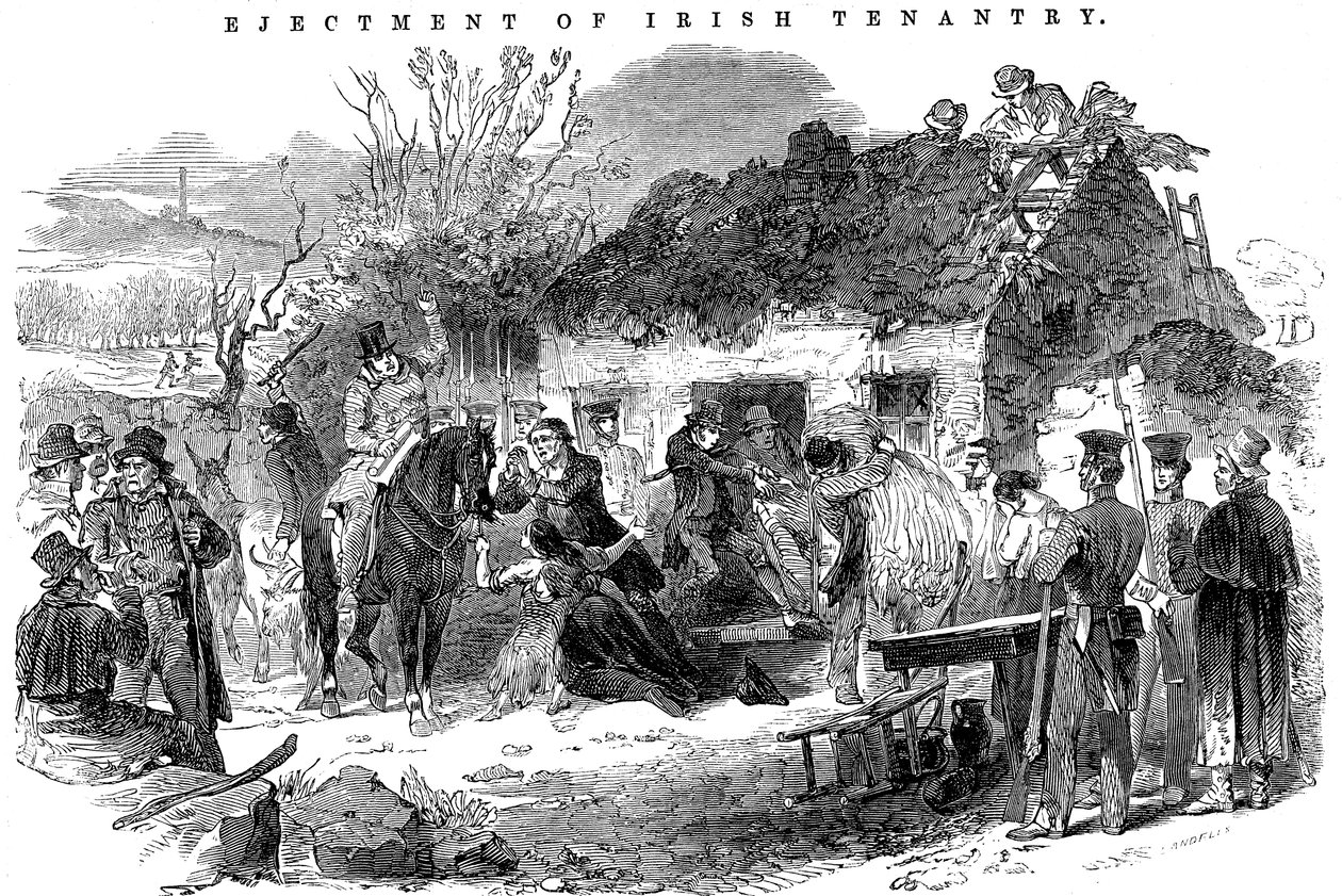 被驱逐的爱尔兰农民家庭，1848年 作者 不明