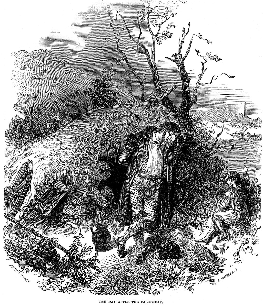 被驱逐的爱尔兰农民家庭，1848年 作者 不明