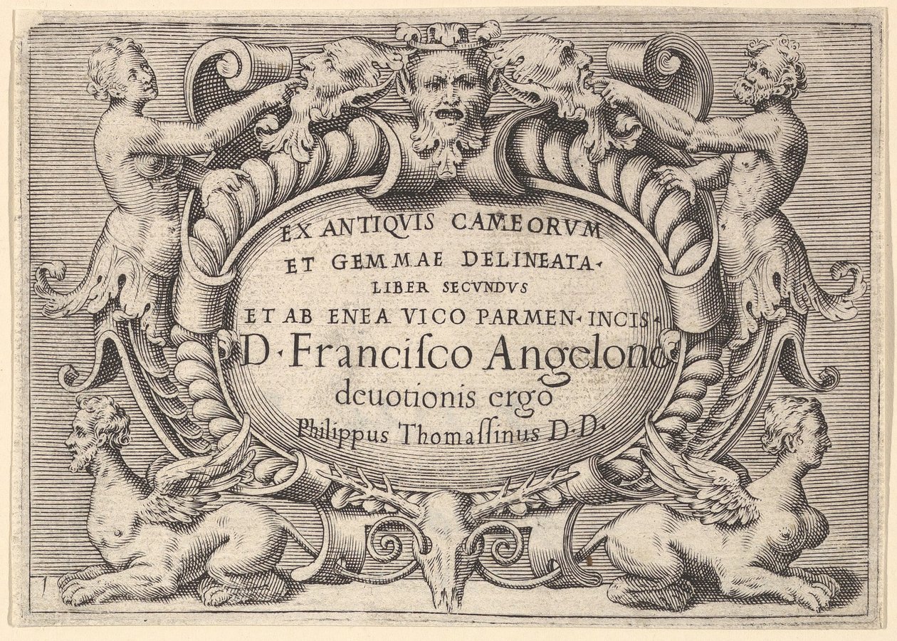 前通过Enea的维克宝石和浮雕... Secunduset Delineata书，出版约1599年至1622年。 作者 不明