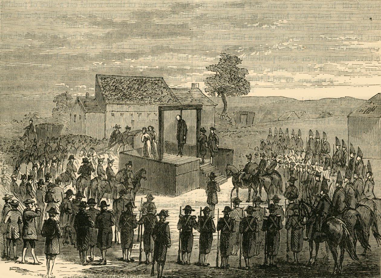 1760年在蒂本（Tyburn）处决费勒斯勋爵（Lord Ferrers），c1876年。 作者 不明