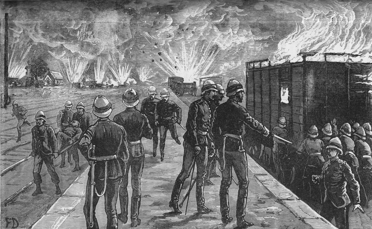 开罗火车站爆炸：炮弹和弹药爆炸，c1882-85 作者 不明