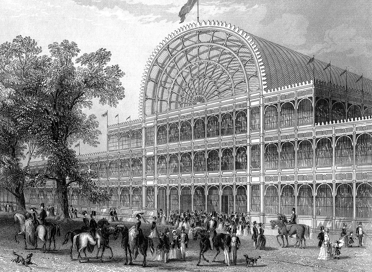 伦敦水晶宫北半部的外观，为大展览而建，1851年 作者 不明