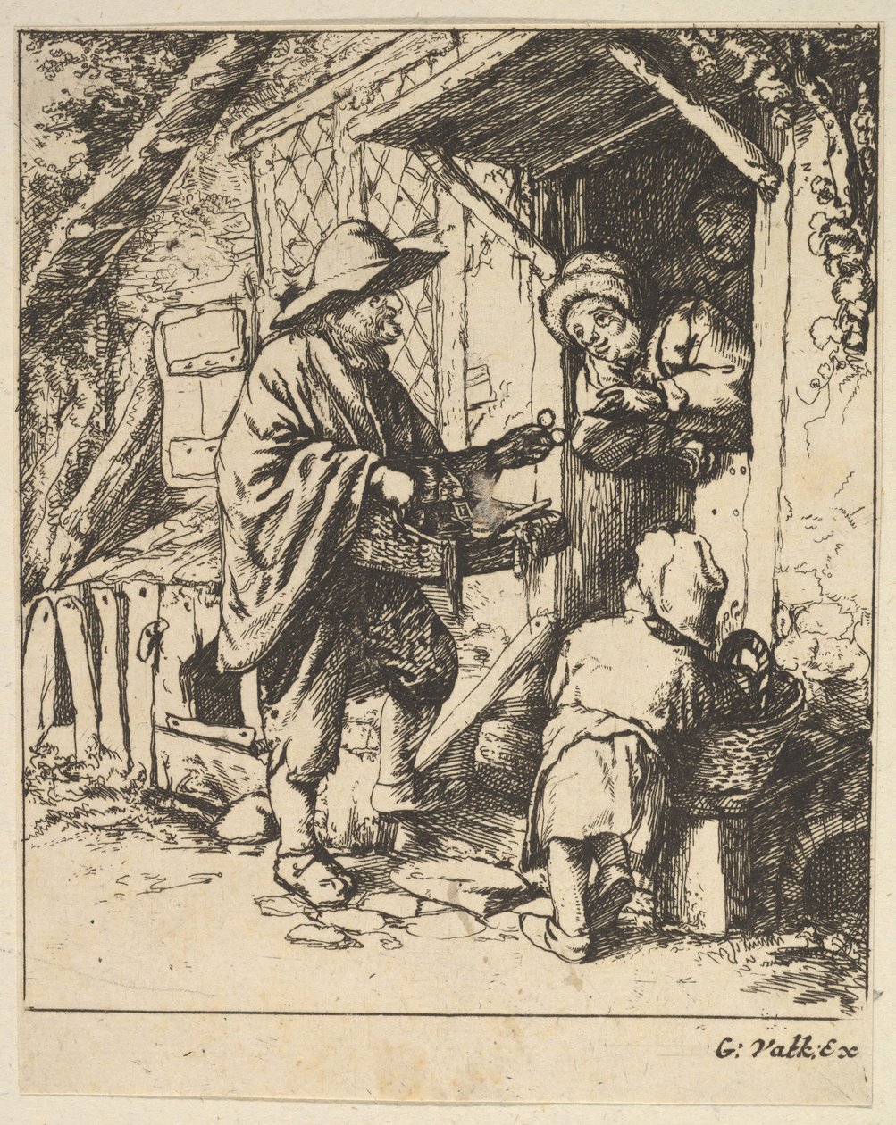 眼镜商，1610-85。 作者 不明
