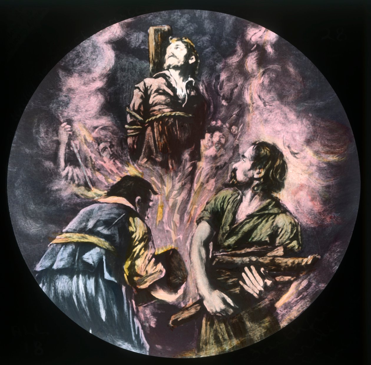 忠实焚毁的火刑柱，c1910。 作者 不明