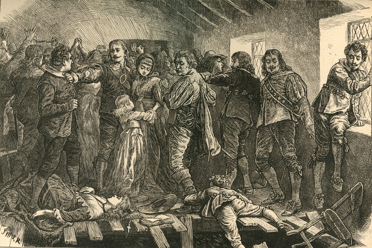 1897年，落入黑修士教堂，1623年。 作者 不明